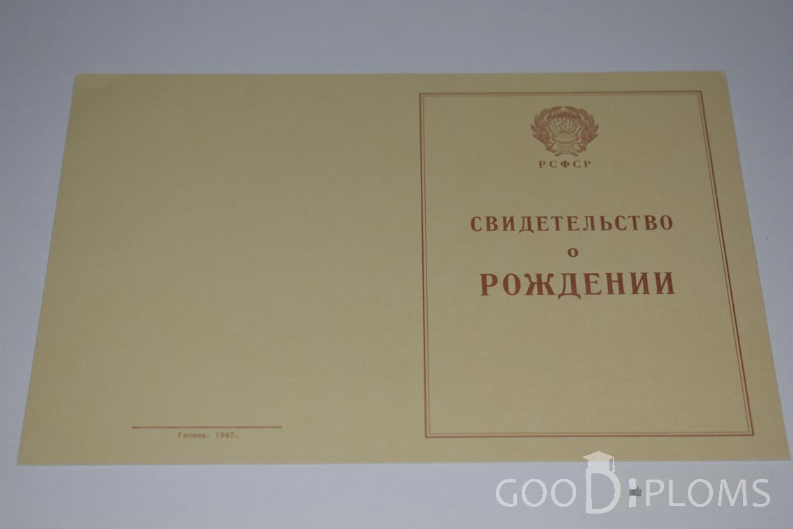 Свидетельство о Рождении - Обратная сторона - Житомир