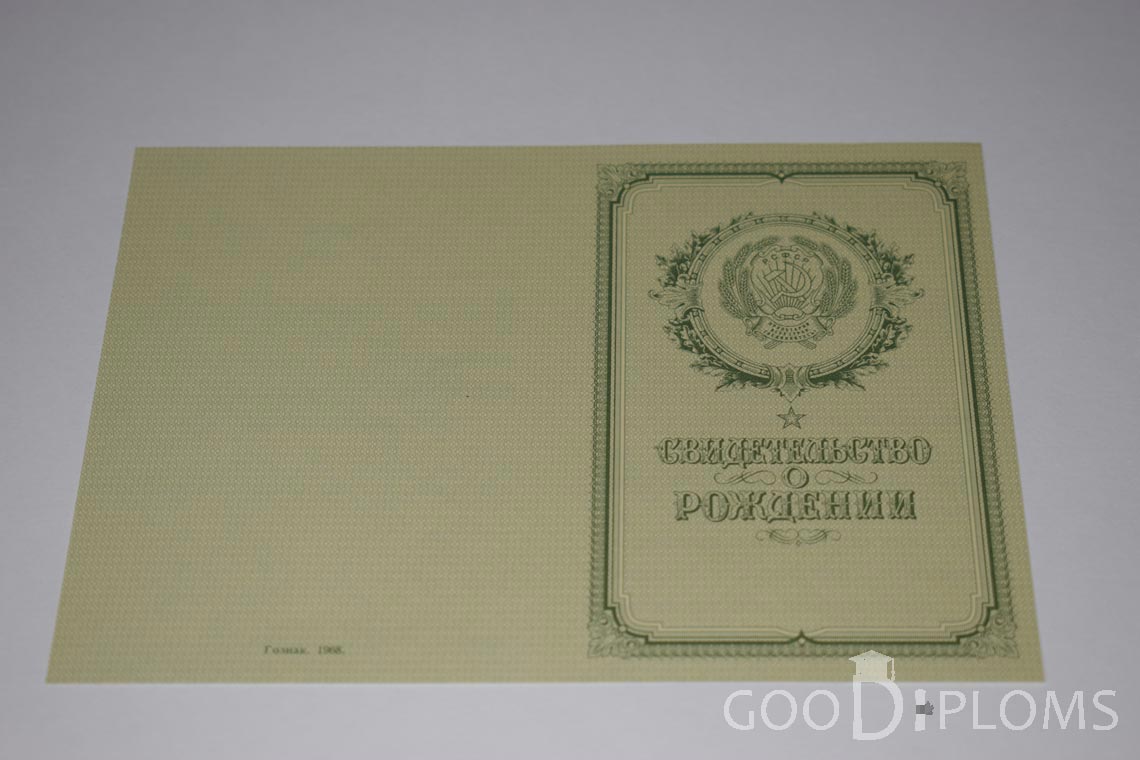 Свидетельство о Рождении - Обратная сторона - Житомир