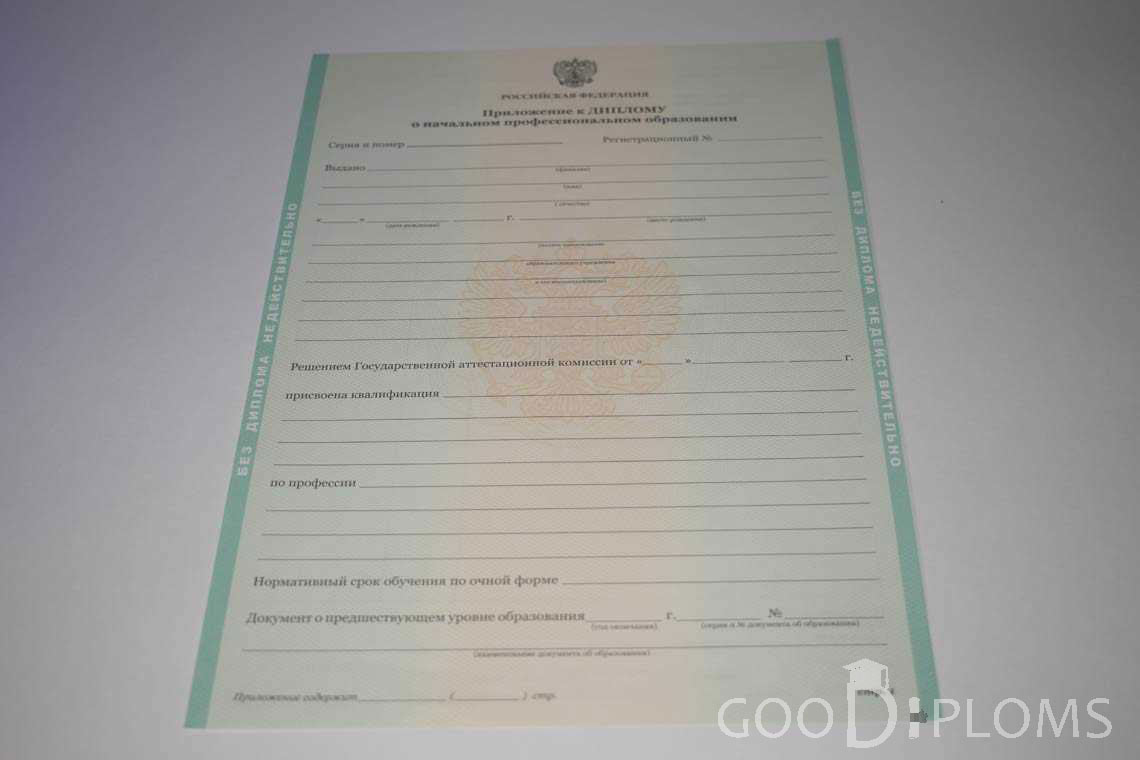 Приложение к Диплому Училища период выдачи 2011-2020  -  Житомир