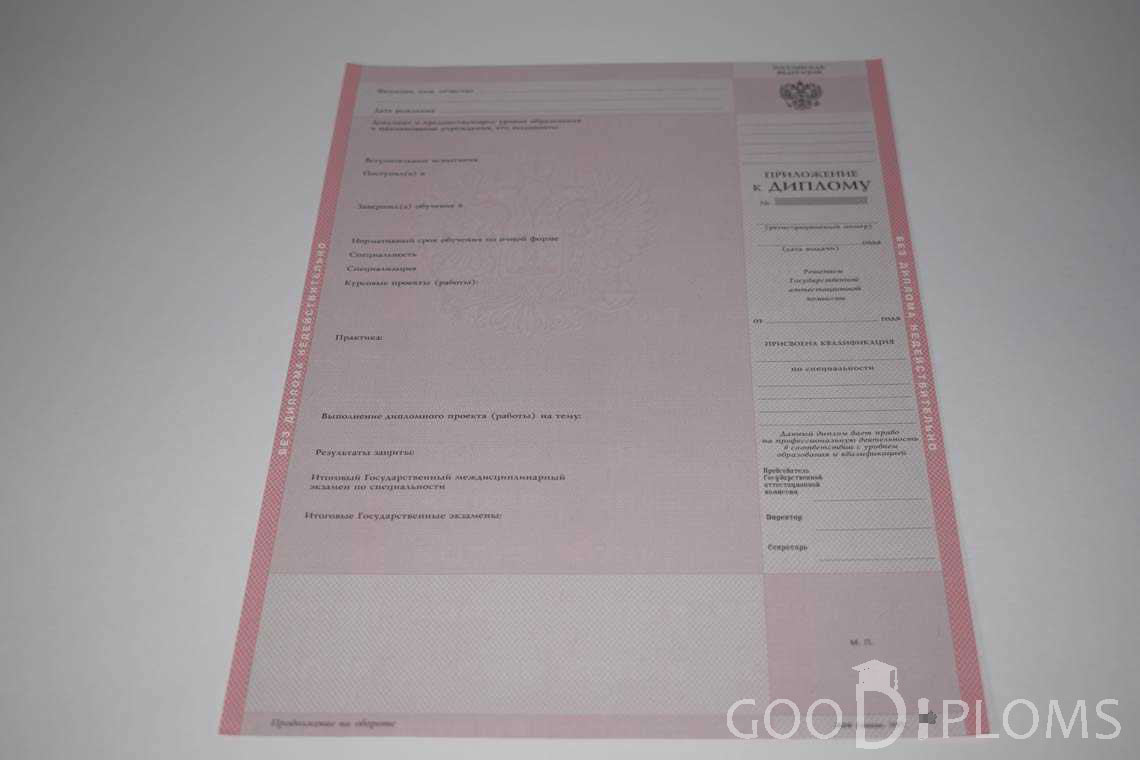 Приложение к Диплому Техникума период c 1997 по 2002 год - Житомир