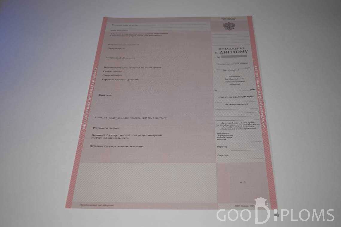 Приложение к Диплому Техникума с Отличием в период c 1997 по 2002 год - Житомир
