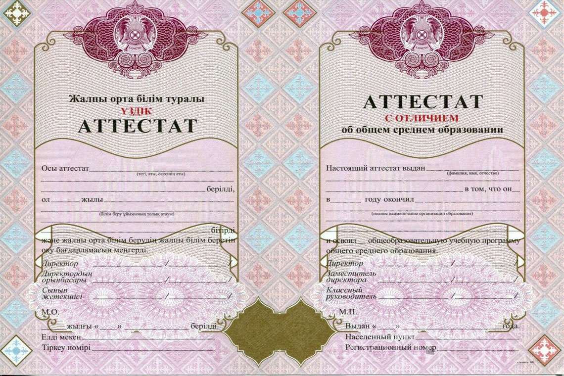 Казахский аттестат за 11 класс с отличием - Житомир